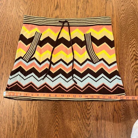Missoni Knit Multicolor Zig Zag Print Mini Skirt Size Sm/Md - Picture 4 of 7
